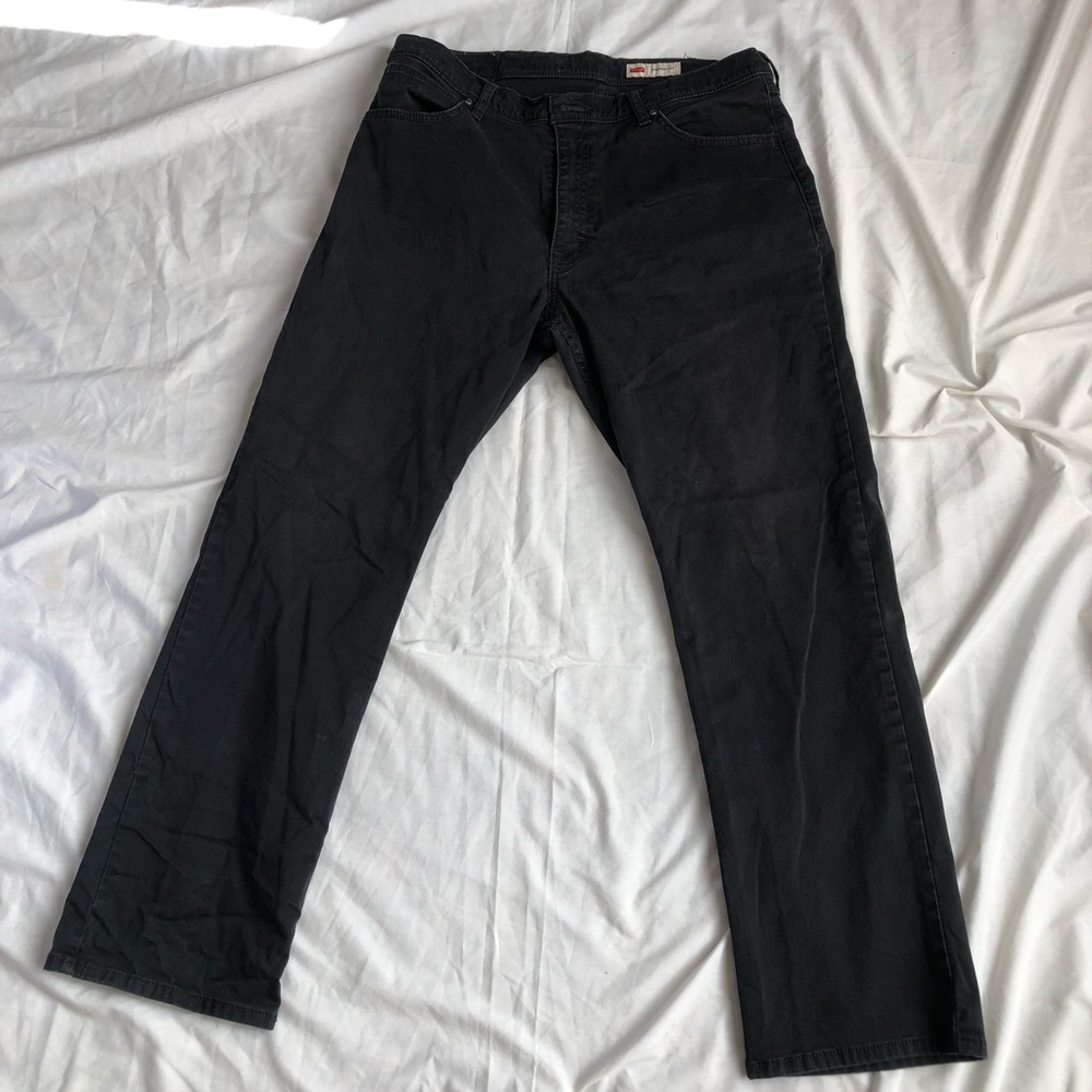 Mens Wrangler Straight Fit Jeans Black 36/30